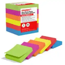 Staples Staples Ultra Sticky Notes - 2 x 2 - Summer Breeze Collection offer