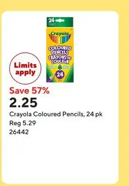 Staples Crayola Coloured Pencils offer