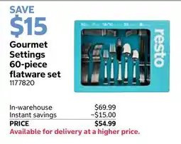 Costco Gourmet Settings 60-piece flatware set offer
