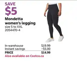 Costco Mondetta women's legging offer