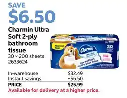 Costco Charmin Ultra Soft 2-ply bathroom tissue offer
