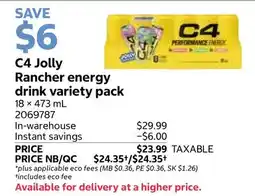 Costco C4 Jolly Rancher energy drink variety pack offer