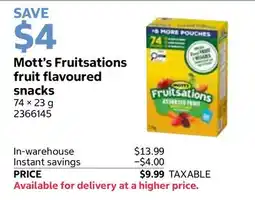 Costco Mott's Fruitsations fruit flavoured snacks offer