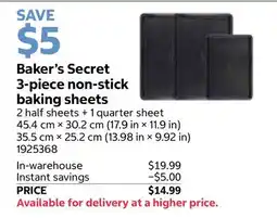 Costco Baker's Secret 3-piece non-stick baking sheets offer