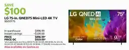 Costco LG 75-in. QNED75 Mini-LED 4K TV offer