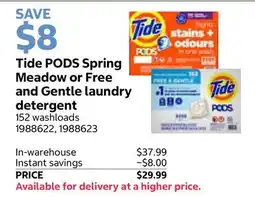 Costco Tide PODS Spring Meadow or Free and Gentle laundry detergent offer