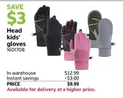 Costco Head kids' gloves offer