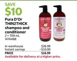 Costco Pura D'Or THIN2THICK shampoo and conditioner offer