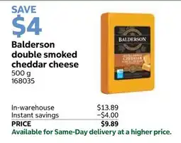 Costco Balderson double smoked cheddar cheese offer