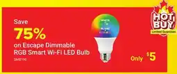 Visions Electronics Escape Dimmable RGB Smart Wi-Fi LED Bulb offer