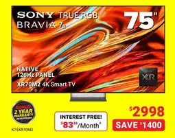 Visions Electronics SONY TRUE RGB BRAVIA 7 offer