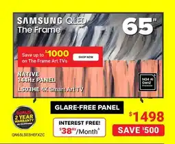 Visions Electronics SAMSUNG QLED The Frame 65 offer