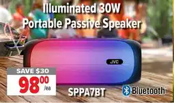 2001 Audio Video SPPA7BT JVC Illuminated 30W Portable Passive Speaker offer