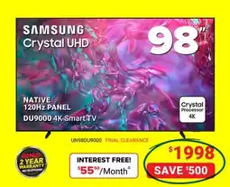 Visions Electronics SAMSUNG Crystal UHD 98 offer