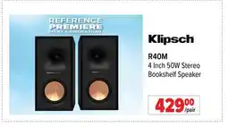 2001 Audio Video R40M Klipsch 4 Inch 50W Stereo Bookshelf Speaker offer