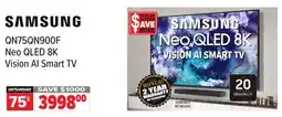 2001 Audio Video SAMSUNG 75 Neo QLED 8K Vision AI Smart TV offer