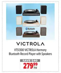 2001 Audio Video VTS1300 VICTROLA Harmony Bluetooth Record Player with Speakers offer