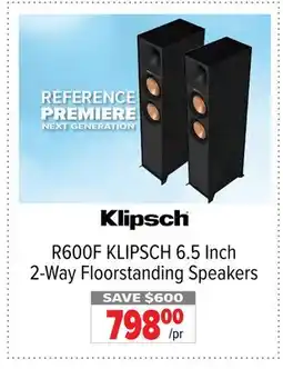 2001 Audio Video R600F KLIPSCH 6.5 Inch 2-Way Floorstanding Speakers offer