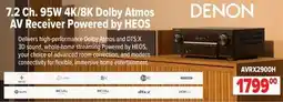 2001 Audio Video AVRX2900H DENON 7.2 Ch. 95W 4K/8K Dolby Atmos AV Receiver Powered by HEOS offer
