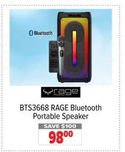 2001 Audio Video BTS3668 RAGE Bluetooth Portable Speaker offer