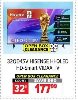 2001 Audio Video 32QD4SV 32 HISENSE Hi-QLED HD-Smart VIDAA TV offer