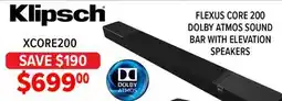 2001 Audio Video KLIPSCH FLEXUS CORE 200 DOLBY ATMOS SOUND BAR WITH ELEVATION SPEAKERS offer