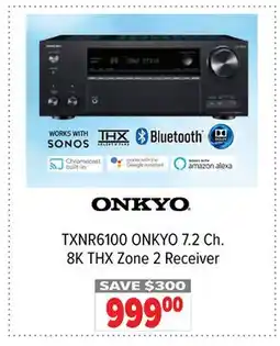 2001 Audio Video TXNR6100 ONKYO 7.2 Ch. 8K THX Zone 2 Receiver offer
