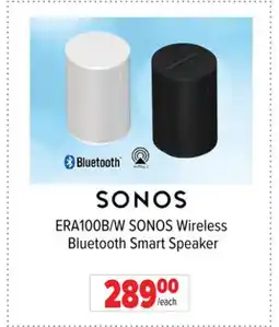 2001 Audio Video ERA100B/W SONOS Wireless Bluetooth Smart Speaker offer