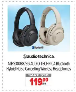 2001 Audio Video ATHS300BK/BG AUDIO-TECHNICA Bluetooth Hybrid Noise Cancelling Wireless Headphones offer