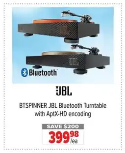 2001 Audio Video BTSPINNER JBL Bluetooth Turntable with AptX-HD encoding offer