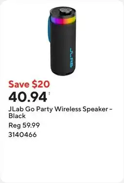 Staples JLab Go Party Wireless Speaker - Black offer