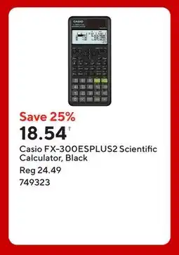 Staples Casio FX-300ESPLUS2 Scientific Calculator, Black offer