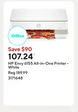 Staples HP Envy 6155 All-in-One Printer - White offer