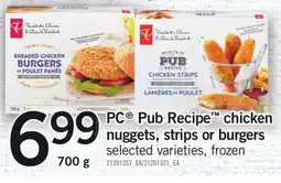 Loblaws Pc pub recipe chicken nuggets strips or burgers offer