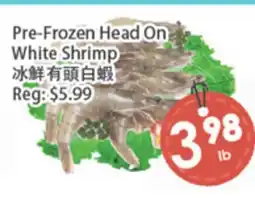 Fresh Palace Supermarket Pre-Frozen Head On White Shrimp offer