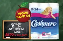 Fiesta Farms CASHMERE 12 = 24 BATHROOM TISSUE offer