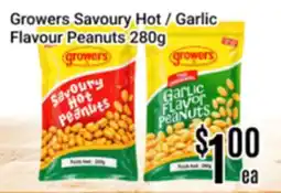 Nations Fresh Foods Growers Savoury Hot / Garlic Flavour Peanuts offer