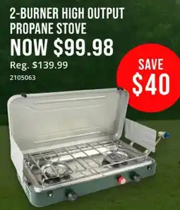 Cabela's 2-burner high output propane stove offer