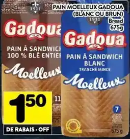 Supermarché PA Gadoua pain à sandwich blanc offer