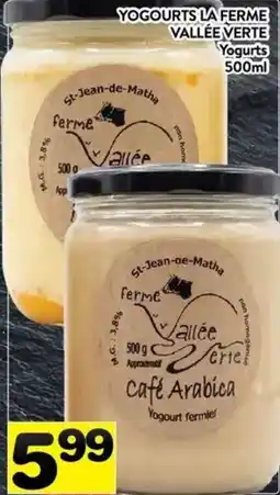 Supermarché PA Yogourts la ferme vallee verte café arabica offer