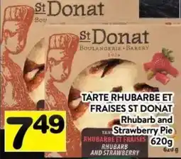 Supermarché PA St Donat rhubarb and strawberry pie offer