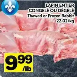 Supermarché PA Thawed or Frozen Rabbit offer