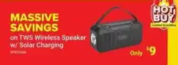 Visions Electronics TWS Wireless Speaker w/ Solar Charging offer