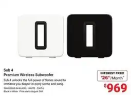Visions Electronics Sonos Sub 4 offer
