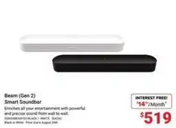 Visions Electronics Sonos Beam (Gen 2) Smart Soundbar offer