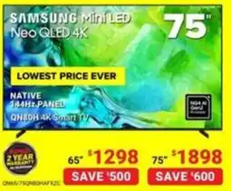 Visions Electronics Samsung mini led neo qled 4k offer