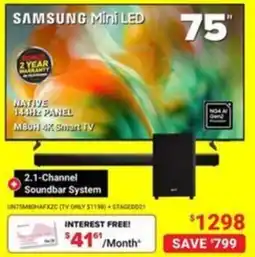 Visions Electronics Samsung mini led 75" tv offer