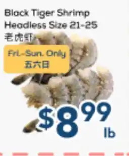 Oceans Fresh Food Market Black Tiger Shrimp Headless Size 21-25 offer