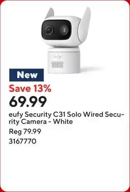 Staples eufy Security C31 Solo Wired Security Camera - White offer