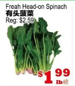 Yuan Ming Supermarket Freh Head-on Spinach offer